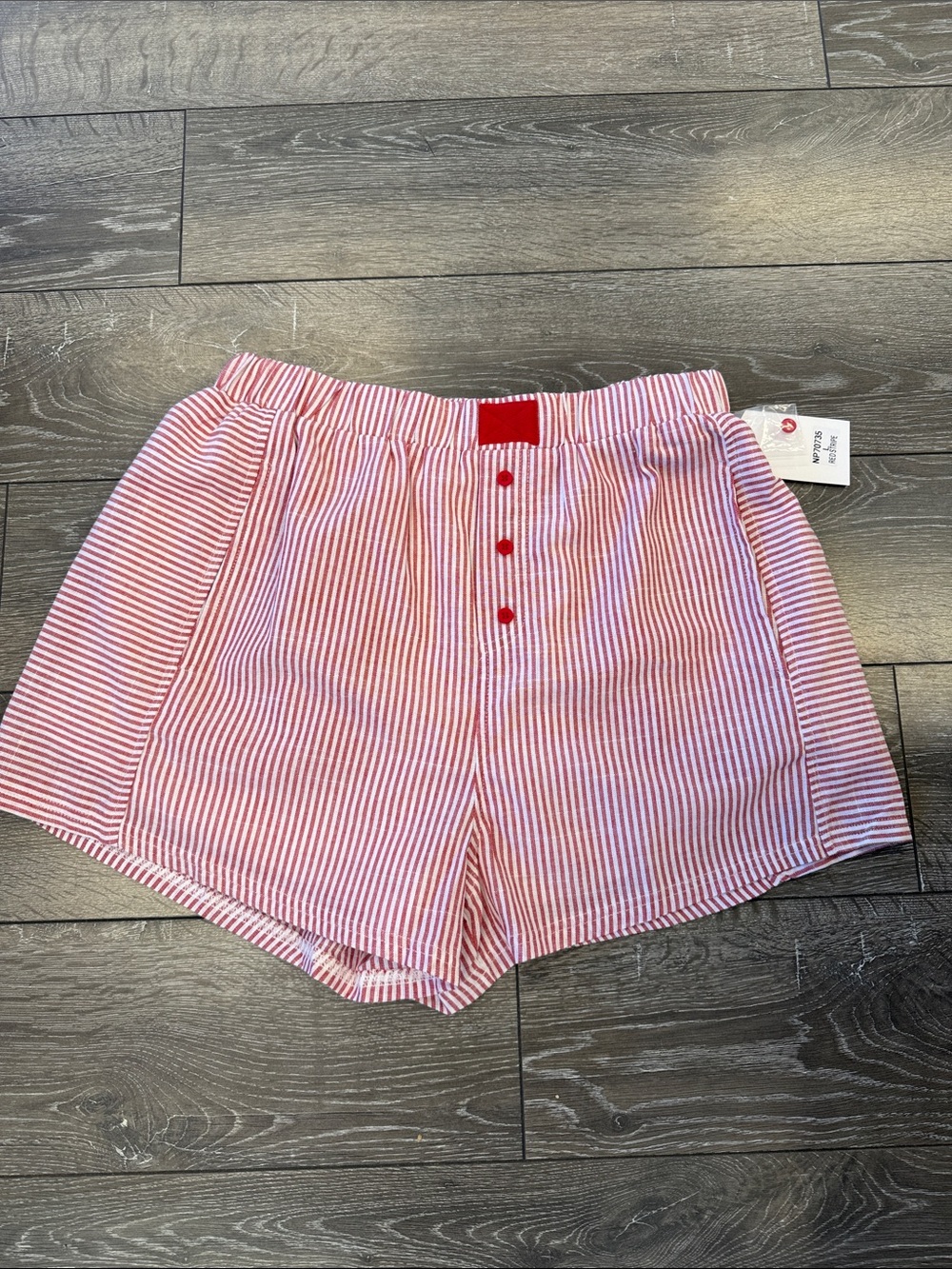 Very J Pink and White Stripe High-Waist Shorts